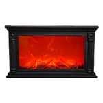 RV Mart Artificial Fireplace LED Lamp with Realistic Flame Effect Big 25 Inch for Living Room, Bedroom, Indoor Decoration Electric Faux Fire Place Black2