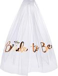 CICILIAYA Bride to Be Veil Bachelorette Party Veil Bridal Veil Wedding Veil Women's White Short Veils with Comb for Brides Shower Bachelorette Hen Party Costume Dress Up Gift Prom Halloween (White1)