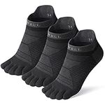 VWELL Toe Socks for Men/Women, COOLMAX Five Finger Socks, High Performance Athletic Toe Socks No Show (3Pairs)