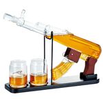 Kollea Gifts for Men Dad, 17.6 Oz Whiskey Decanter Set with 3 Oz Detachable Liquor Dispenser 6.75 Oz Glasses, Unique Mens Birthday Gift Ideas for Him Boyfriend, Funny Military Retirement Present