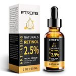 2oz Retinol Serum,ETRONG High Strength Anti-aging Serum with 2.5% Retinol,Hyaluronic Acid and Vitamin E for Face Acne (60ml)