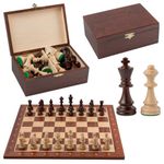 Master of Chess Professional TOURNAMENT No.6 Wooden Chess Set Inlaid 54 cm Chess Board + Staunton No.6 Chess Pieces