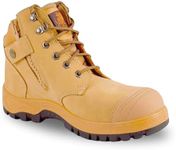 Safety Work Boots Steel Toe Cap Anti Static Water Resistant Nubuck Leather Construction Industrial Mid Cut Boots