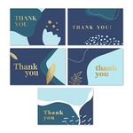 Rileys & Co Thank You Cards with Matching Envelopes | 50-Count, Gold Foil - Blank Note Cards, Perfect for Wedding, Business, Gift Cards, Graduation, Baby Shower, Funeral (Navy)