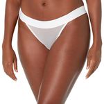 DKNY Women's Sheers Bikini, White, X-Large