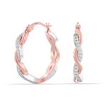 Charmsy Sterling Silver Hoop Earrings Jewelry Twist Irish Celtic Knot Click-Top Infinity Hoop Earrings for Women (Two-Tone Infinity)