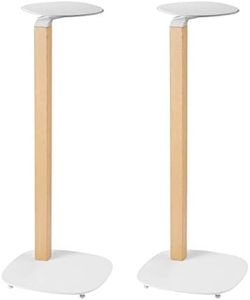 Premium RAXX Pedestal Stands Pair 78cm Tall for Bookshelf Speakers White Beech