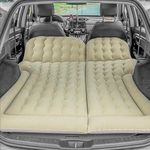 Oshotto Multifunctional Car Inflatable Bed Air Mattress SUV Car Travel Outdoor Campting mat with Two Air Pillows and Air Pump for SUV (Beige)