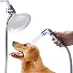 G-Promise Dog Shower Sprayer Attachment for Clean and Fast Pet Showering | Multifunctional Sprayer, Metal Diverter, 100 Inch Extra Long Hose, No Drill Hook | Dog Washing-Bathingroom