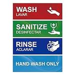 Wash Rinse Sanitize Sink Labels, Ha