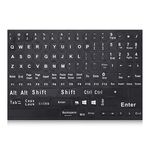 Careflection || Universal English Keyboard Stickers Computer Letter, Replacement Full Black Background with Large White Lettering for PC Laptop Computer Desktop Notebook Keyboards