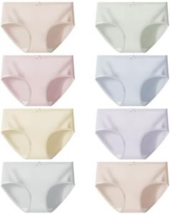 WAIBIBABO Teen Girls Underwear Soft Cotton Panties Solid Color Briefs Pack of 8(Bowknot,11-13 Years,L)