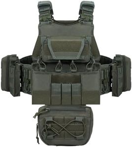 vAv YAKEDA Quick Release Tactical Outdoor Vest for Ment Adjustable Breathable Weighted Vest (US, Alpha, One Size, Regular, Regular, Army Green)