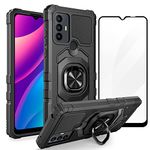 Ailiber Case for TCL 30 SE, TCL 30 SE 2022 Phone Case with Screen Protector, Ring Kickstand for Magnetic Car Mount Military Grade, Heavy Duty Shockproof Protective Cover for TCL 30 SE 6.52”-Black