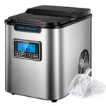 Ice Maker Machine 3 Ice Cube Sizes, NORTHCLAN Countertop Ice Cube Maker with Timer, 9 Cubes Ready in 6-8 Mins, 14kg in 24Hrs, Self Cleaning, LED Display, 2.3L Water Tank, for Home (Silver)