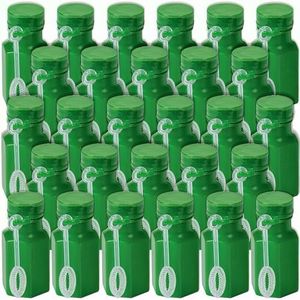 Green Hexagon Shaped Mini Bubble Bottles - Party Favors and Toys - Bulk Set of 48 Pieces