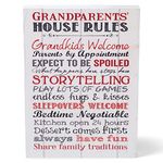 P. Graham Dunn Grandparents House Rules Wood Block Tabletop Sign Plaque, 7.25 x 5.5 White Pine