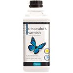 Polyvine Decorators Varnish - Water Resistant Clear Varnish with UV Protection - Seals and Protects Emulsion Paint, Wallpaper, Interior Wood, Furniture, Plaster & Fabric - Dead Flat Finish, 1 Litre