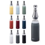 Aladdin Fresco Thermavac Stainless Steel Water Bottle 0.6L Slate Gray – Leakproof - Keeps Cold for + 10 Hours - BPA-Free - Dishwasher Safe - Reusable Thermos Flask with Durable Finish