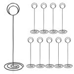 HomWanna Table Number Holders 10Pcs - 8.75 inch Place Card Holder Tall Table Number Stands for Wedding Party Graduation Reception Restaurant Home Photo Picture Office Memo (Matte Black)