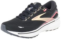 Brooks Women's Ghost 15 Sneaker, Black/Orange/Raspberry, 6 UK