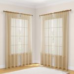 HLC.ME Antique Taupe Sheer Curtains