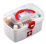 OLMART KITCHENWARE Plastic Rectangular Medicine Box, Medical Box, First aid Box, Multi Purpose Box, Multi Utility Storage with Handle