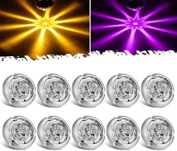 Partsam 10Pcs Mini Dual Color Glass Lens Watermelon Lights,Amber to Purple LED Marker Clearance Light Turn Signal for Semi Truck Trailer RV, Compatible with Freightliner Kenworth Peterbilt