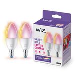 WiZ Smart Bulb, E14 Colour, Smart Dimming LED, Connected WiFi Works with Alexa, Google Assistant & HomeKit, App Control for Home Indoor Lighting, Livingroom, Bedroom, Dining Room, Energy Monitoring