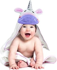 Unicorn Baby Towel with Hood for Newborn and Toddle Made from Soft Bamboo and Cotton, Anti-Bacterial, Hypoallergenic, Highly Absorbent, Essentials for Newborn, Perfect (White)