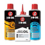 3-IN-ONE Garden Bundle - Multipurpose Drip Oil, Penetrant Spray and White Lithium Grease Spray