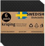 Swedish Cellulose Sponge Cloths - Black Swedish Dishcloths for Home & Kitchen, Odorless, Absorbent, and Quick Drying, Kitchen Reusable Paper Towels Washable (Balck)