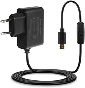 Aukru Micro USB 5V 3000mA avec Interrupteur Alimentation pour Raspberry Pi 2/3 Model B, B+(Plus), Banana pi - Noir