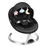 HARPPA Electric Baby Swing for Infants, Portable Baby Swing for Newborn, Infant Swings for Babies (Black)