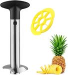 YUSHOW Pineapple Corer and Slicer Tool Combo,Premium Stainless Steel Pineapple Corer Remover,Stainless Steel Decorer Fruit Knife,Easy Core Remover,Easy Clean for Dishwasher Safe (Black)