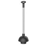 MR.SIGA 2 Way Rubber Toilet and Drain Plunger, Aluminium Handle, Black