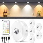 WILLED Rechargeable Puck Lights with Remote Control, 3 Color Temperatures and Timing Function, Dimmable Tap Light, Stick on Under Cabinet Lights, LED Puck Lights for Kitchen, Closet and Shelf(6 Pack)