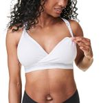 BRAVADO! DESIGNS Women's Original Sleep Nursing Bra, Regular Cup Maternity Bra for Breastfeeding, White, Medium