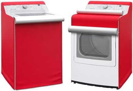 Washer and Dryer Covers, Washing Machine Cover, Drier Protector, 29"x27"x43", Set of 2, Red, Polyester, Waterproof, Dustproof, for Top Load & Front Loader Laundry, Outside Protection | Houseables