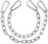2 Pack Punching Bag Chain, Heavy Duty Hanging Swing Chain with 4 Carabiners, 550LB Capacity Hammock Hardware Kit for Punching Bags Swing Chairs Hammocks Trapeze Yoga Indoor & Outdoor Gym