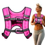 Amstaff Fitness Weighted Vest - Weight Vest for Running, Strength Training & Muscle Building, Features Reflective Stripe for Safe Outdoor Workouts (20lbs, Pink)