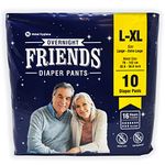 Friends Adult Nappies, Maximum Absorbency and Overnight Protection, Nappies for Men and Women. (Large - Extra Large 10 Pants)