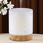 Essential Oil Diffuser for Home-300ML Metal Aromatherapy Oil Diffuser with Auto Shut-Off Protection & 4 Timers, Ultrasonic Cool Mist Humidifier with 7 Color LED Lights for Large Room, Home Décor