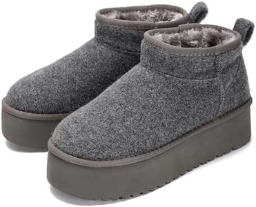 Project Cloud 100% Genuine Leather Ankle Boots for Women - Anti-Slip Memory Foam Insole Womens Boots - Lightweight Winter Womens Shoes, Ankle Booties for Women (Huggy, DKGREYFLAN,9)