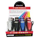 Infapower F006 9-Led Mini Pocket Torch - Pack of 12,Red,silver,black