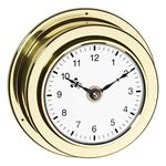 TFA Dostmann Analogue Wall Brass MARITIM, 98.1021, Made in Germany, Quartz Clock, 21.6 x 15.8 x 6.8 cm