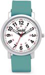 Speidel Original Scrub Watch Nurses Doctors Medical Professionals Students Men Women Easy Read Dial Military Time Red Second Hand Silicone Band Water Resistant-Teal