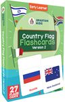 SPARTAN KIDS® World Country Flags (Version 2) Flash Cards for Kids | 27 Early Learning Flash Cards Easy & Fun Way of Learning 1 Year to 6 Years Babies