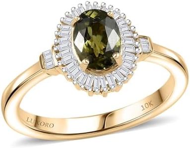 SHOP LC DELIVERING JOY AAA Demantoid Garnet and GH I2 Diamond 1.15 ctw Heirloom Spark Ring in 10K Yellow Gold Size 7 Christmas Gifts