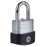 Yale - High Security 40mm Laminated Steel Padlock - Open Hardened Steel Shackle - 3 Keys